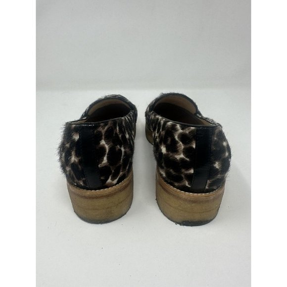 Longchamp Womens Le Pliage Heritage Penny Loafer Leopard Print Calf Hair Size 38 - Picture 6 of 7